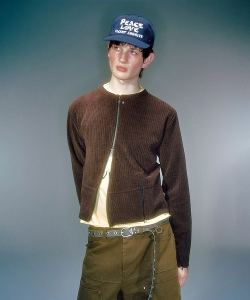 NEAH RIBBED ZIP-UP (2COLOR)
