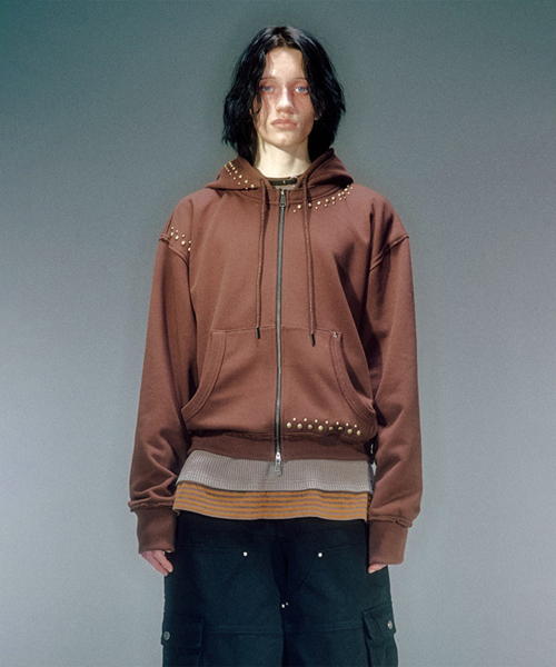 NOAH STUD HOOD ZIP-UP (3COLOR)