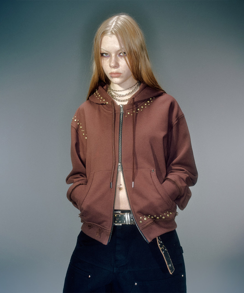 NOAH STUD HOOD ZIP-UP (3COLOR)