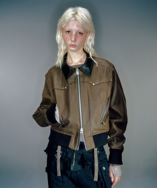 BELLAMY LEATHER COLLOAR JACKET BLACK
