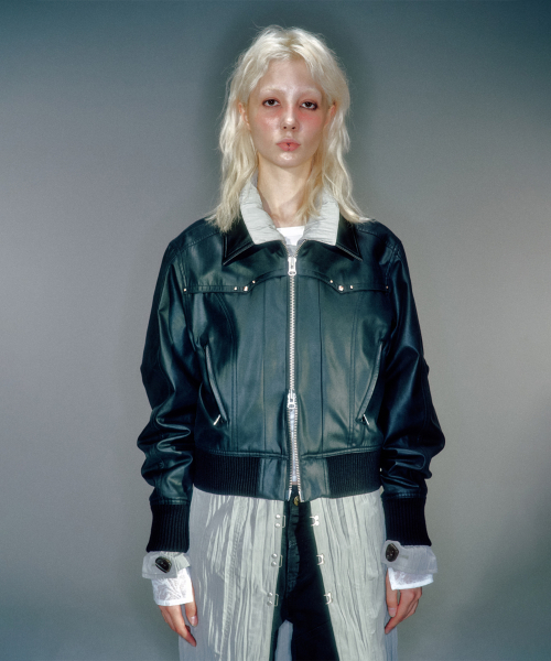 BELLAMY LEATHER COLLOAR JACKET BLACK