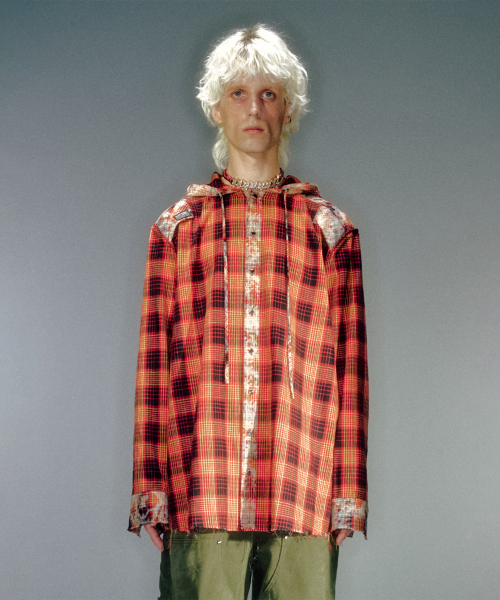 MAHA CHECK HOODIE SHIRT (2COLOR)