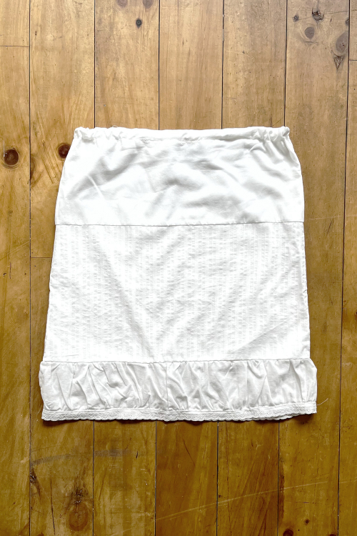 COTTON VEIL SKIRT-WHITE
