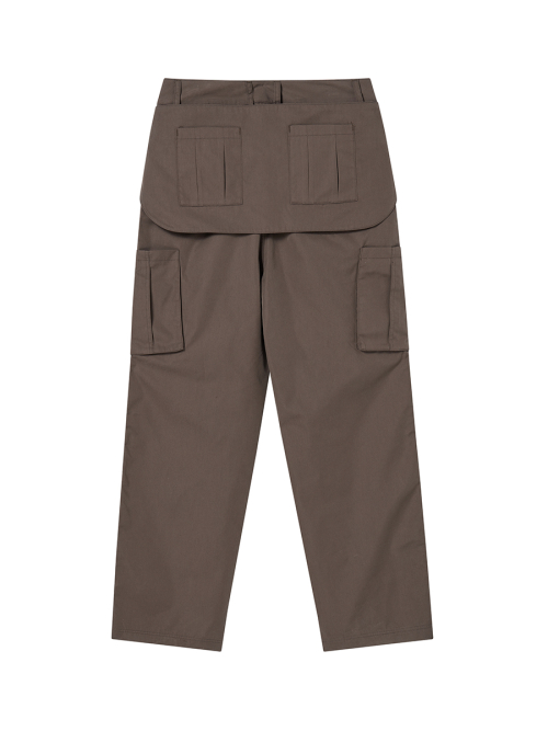 2-PIECE BELT PANTS BROWN