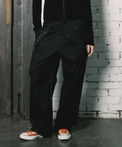 2-PIECE BELT PANTS BLACK