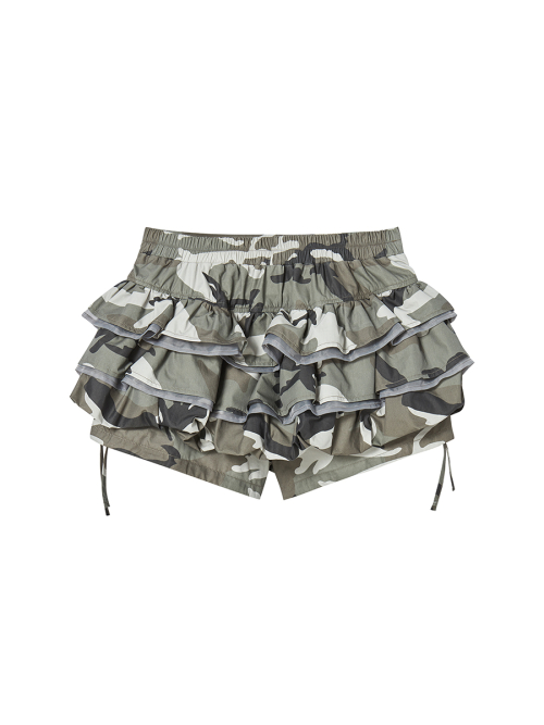 BALLOON FRILL SKIRTPANTS KHAKI