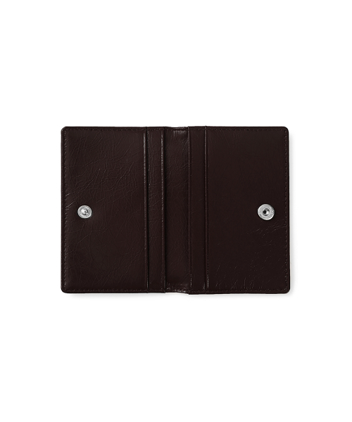 CRINKLE SOFT CARD CASE - ESPRESSO