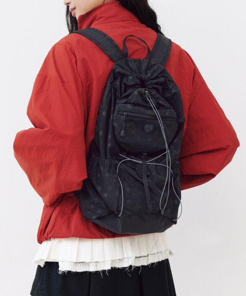 AIRY POCKET BACKPACK - DOT BLACK