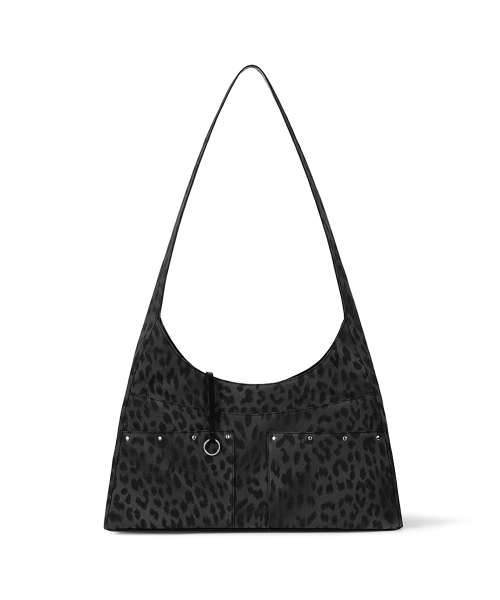 BASH SLOUCHY BAG - LEOPARD BLACK