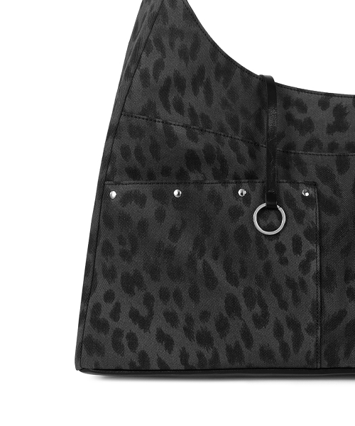 BASH SLOUCHY BAG - LEOPARD BLACK