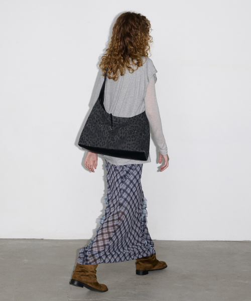 BASH SLOUCHY BAG - LEOPARD BLACK