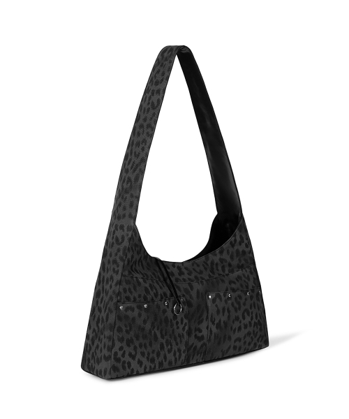 BASH SLOUCHY BAG - LEOPARD BLACK