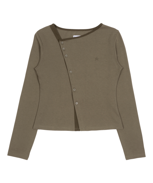 TCM twist button long sleeve (brown)
