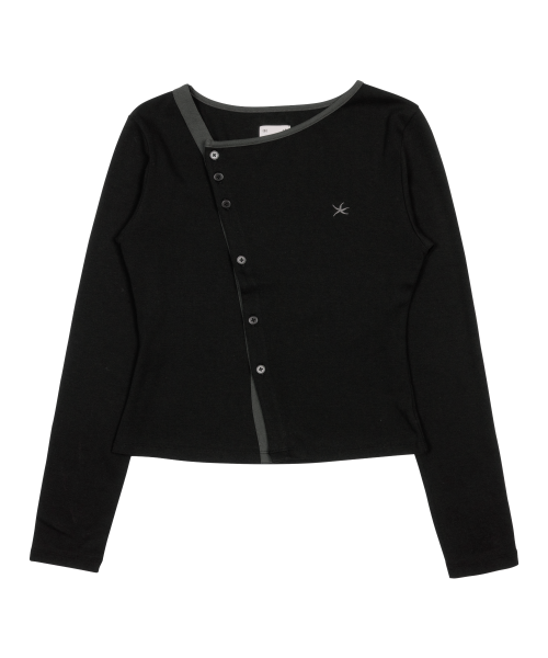 TCM twist button long sleeve (black)