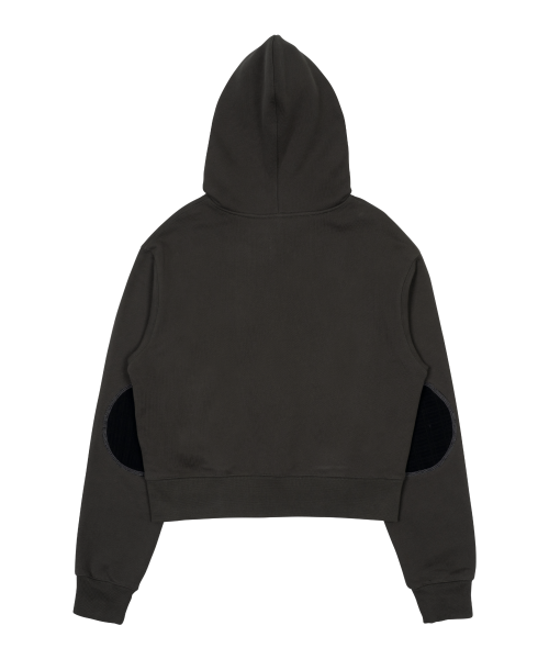 TCM vintage button hooded zip-up (charcoal)