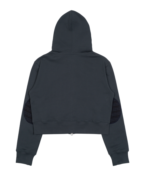 TCM vintage button hooded zip-up (blue)