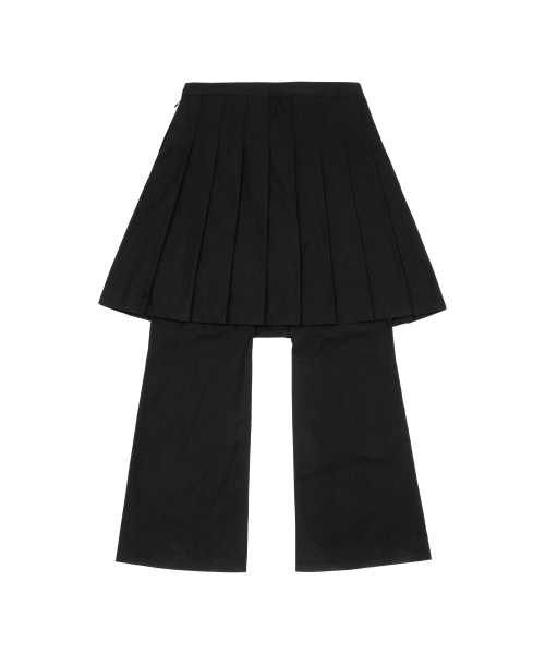 TCM skirt layered pants (black)