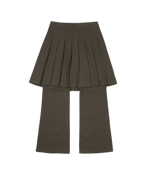 TCM skirt layered pants (brown)