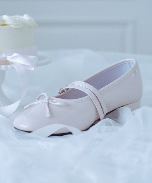 SQUARE TOE TWO STRAP MARYJANES(4CM) - 4 colors