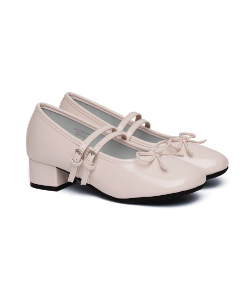 SQUARE TOE TWO STRAP MARYJANES(4CM) - 4 colors