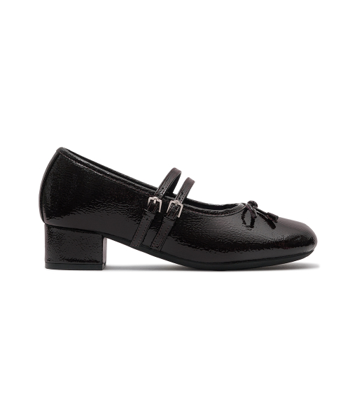 SQUARE TOE TWO STRAP MARYJANES(4CM) - 4 colors