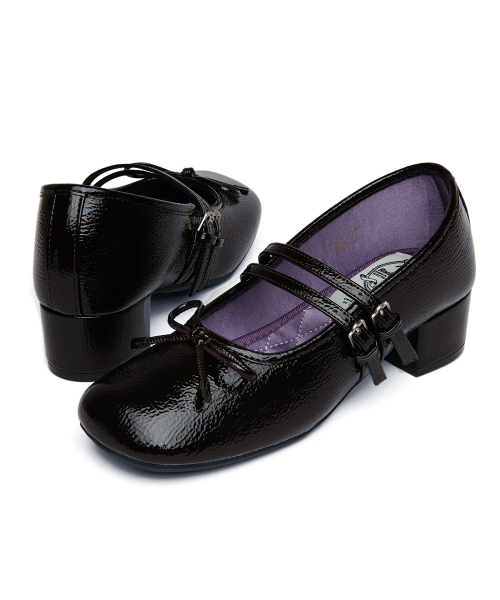 SQUARE TOE TWO STRAP MARYJANES(4CM) - 4 colors