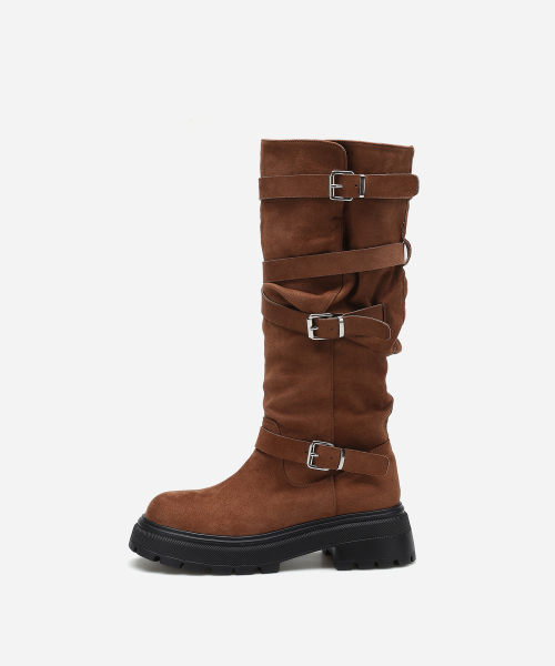 Hem Buckle Long Boots 412548001 (5.5cm/2 colors)
