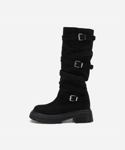 Hem Buckle Long Boots 412548001 (5.5cm/2 colors)