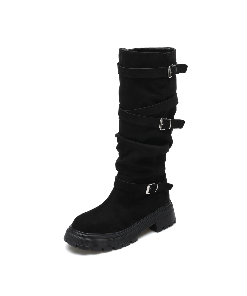 Hem Buckle Long Boots 412548001 (5.5cm/2 colors)