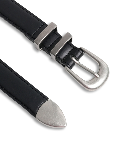 Cowhide Volume Western Belt BLACK