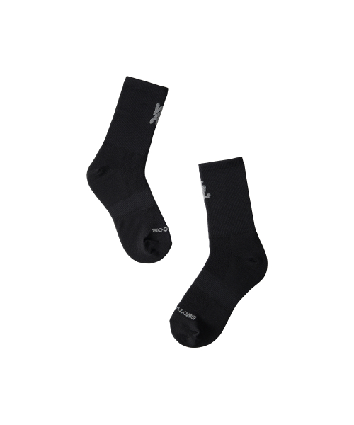 Daily Two-Tone Running Crew Socks - BLACK