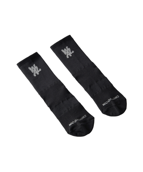 Daily Two-Tone Running Crew Socks - BLACK