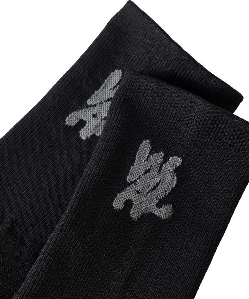 Daily Two-Tone Running Crew Socks - BLACK