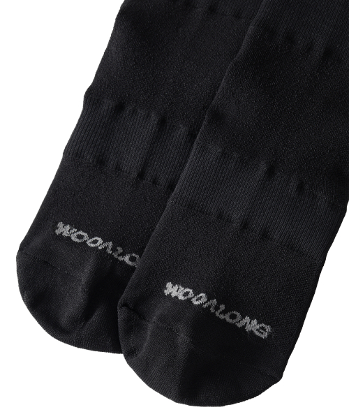 Daily Two-Tone Running Crew Socks - BLACK