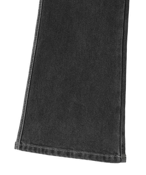 Cat Washed Stitch Bootcut denim pants - BLACK