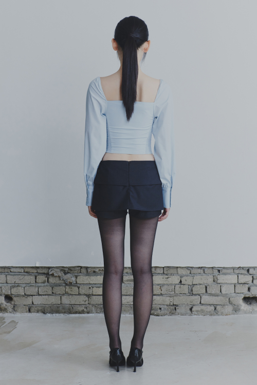BIANCA SQUARE NECK BLOUSE blue