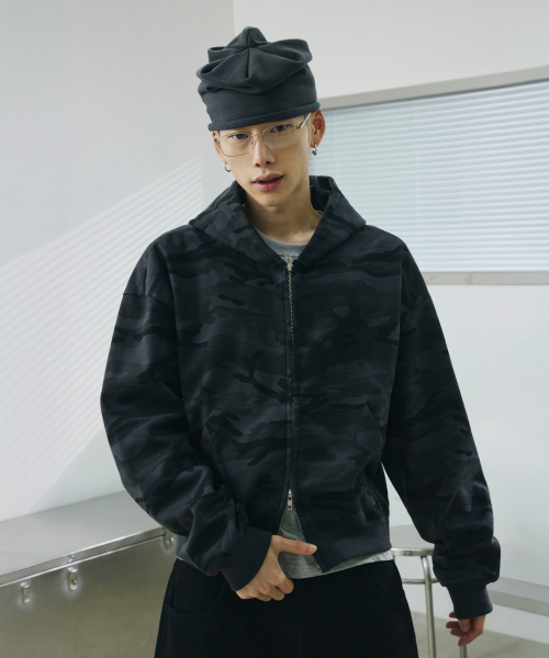 88 크롭 후드 집업[카모]