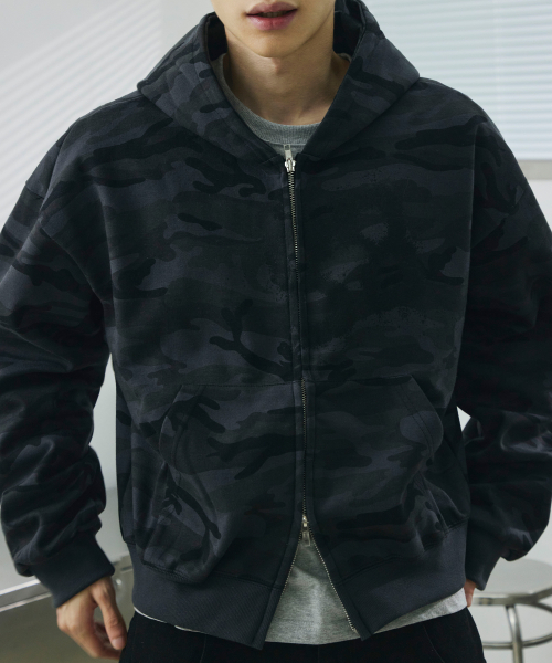 88 크롭 후드 집업[카모]