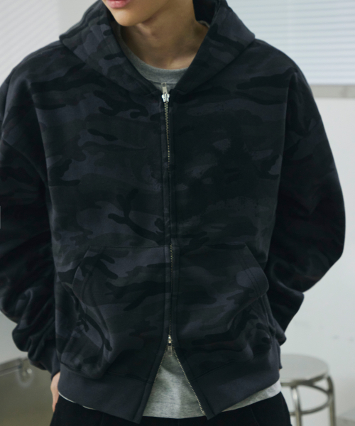 88 크롭 후드 집업[카모]