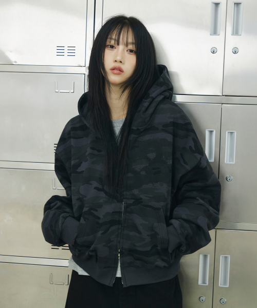 88 크롭 후드 집업[카모]