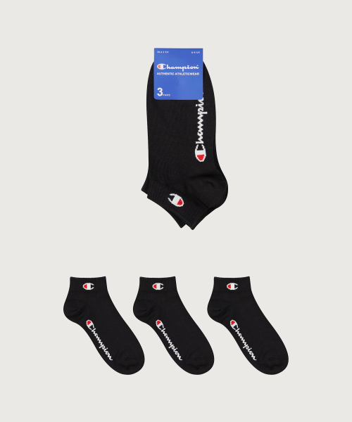 C로고 쿼터랭스 삭스 3PACK Black