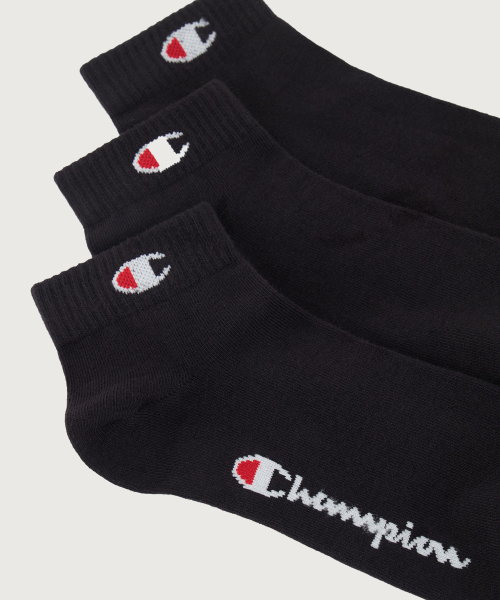 C로고 쿼터랭스 삭스 3PACK Black