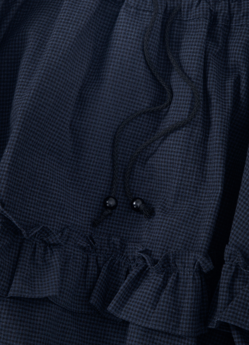 CHECK KANGKANG MIDI SKIRT / NAVY