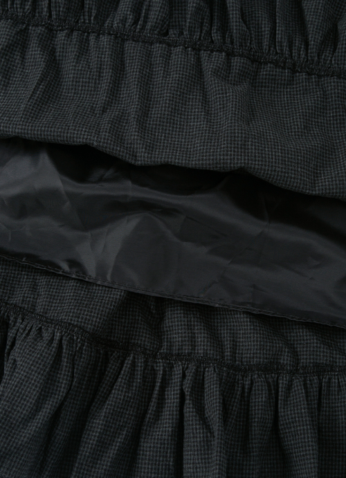 CHECK KANGKANG MIDI SKIRT / BLACK