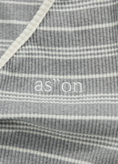 BUMBLE STRIPE SHIRRING TEE / GRAY