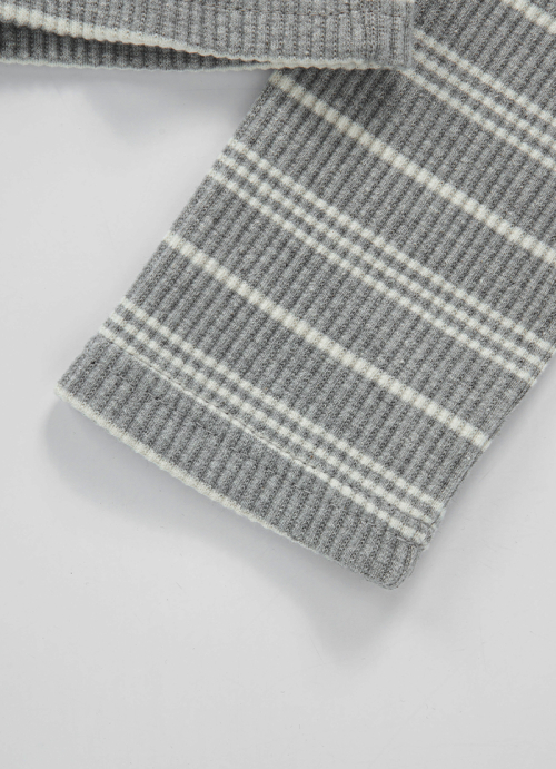 BUMBLE STRIPE SHIRRING TEE / GRAY