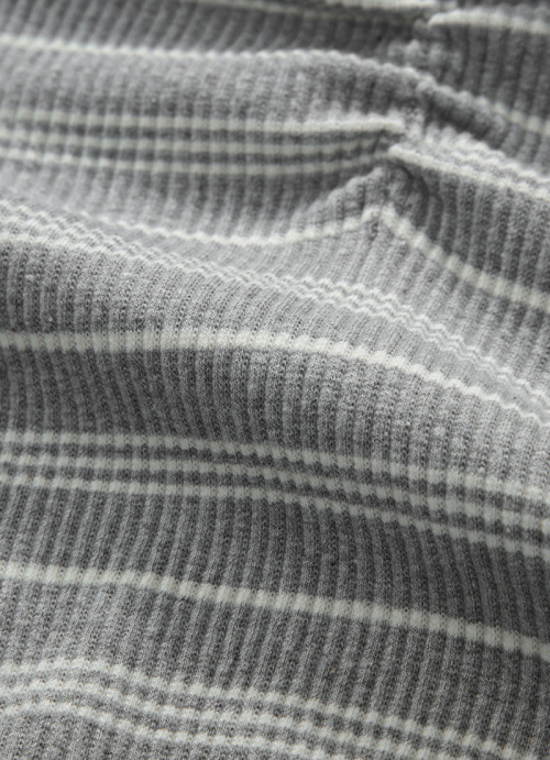 BUMBLE STRIPE SHIRRING TEE / GRAY