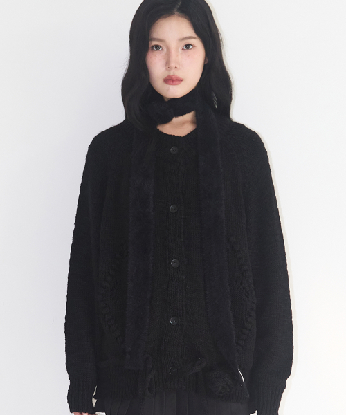 플레르 앙고라 머플러 블랙