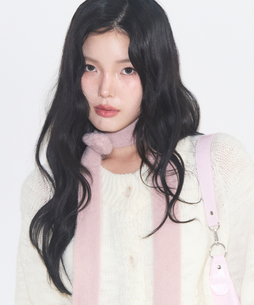 플레르 앙고라 머플러 핑크