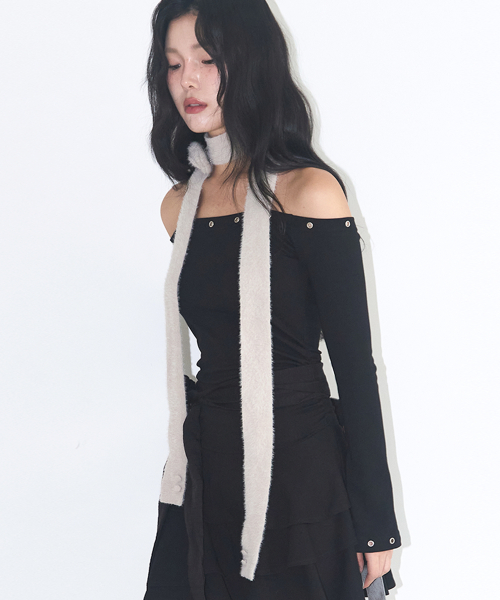 플레르 앙고라 머플러 그레이